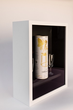 Objektrahmen einer Flasche aus Holz